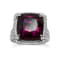 18KW 5/8 CTW Diamond Engagement Ring WIth 17 3/8 CTW Center Cushion Rhodolite