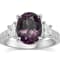 18KW 5/8 CTW Diamond Engagement Ring With 3 5/8 CTW Center Oval Garnet.