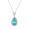18KW 1/2 CTW Diamond Fashion Pendant With 2 5/8 CTW Pear Tourmaline