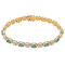14KT Emerald, Cushion Yellow Diamond, & Diamond Bracelet in Yellow Gold