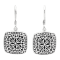 Artisan Balinese Square Sterling Silver Square Filigree Earrings