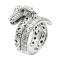 Artisan Balinese Sterling Silver Dragon Ring with Garnet Eyes