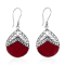 Balinese Artisan 925 Sterling Silver Dangling Earring with Beautiful Red Shell