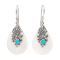 Mother-of-Pearl, Sleeping Beauty Turquoise, Artisan Balinese Sterling
Silver Earrings