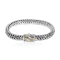 Balinese Artisan 925 Sterling Silver Bracelet with 18K Gold Stripe Lock