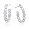 Gumuchian 18k White Gold and Diamond Bezel set Moonlight Hoop Earrings