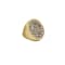 Matera big ring in yellow matt gold 18k and cognac diamonds pave 3.12ct