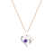 Dazzlingrock Collection Amethyst and Diamond Double Heart Pendant with
Chain in 18K Gold