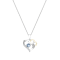 Dazzlingrock Collection Aquamarine and Diamond Double Heart Pendant with
Chain in 14K Gold