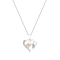 Dazzlingrock Collection Morganite and Diamond Double Heart Pendant with
Chain in Sterling Silver