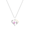 Dazzlingrock Collection Lab Pink Sapphire and Diamond Double Heart
Pendant with Chain in 18K Gold