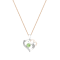 Dazzlingrock Collection Peridot and Diamond Double Heart Pendant with
Chain in 10K Gold
