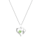 Dazzlingrock Collection Peridot and Diamond Double Heart Pendant with
Chain in 10K Gold