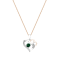 Dazzlingrock Collection Lab Emerald and Diamond Double Heart Pendant
with Chain in 18K Gold