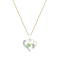 Dazzlingrock Collection Peridot and Diamond Double Heart Pendant with
Chain in 10K Gold