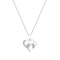 Dazzlingrock Collection Lab White Sapphire and Diamond Double Heart
Pendant with Chain in 10K Gold