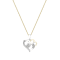 Dazzlingrock Collection Lab White Sapphire and Diamond Double Heart
Pendant with Chain in 18K Gold