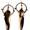 Ghigau Feather Dangle Hoop Design Earrings, Handmade by Amber Planet Earth.