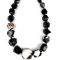 Black Moon Tumbled Nugget Graduated Agate Knotted Necklace, Handmade by
Amber Planet Earth.