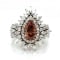 2.02 Ctw Fancy Color Diamond and 1.04 Ctw White Diamond Ring in 14K WG