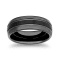 Tungsten Black Ion Plating 2Groove Mens Band