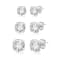 Jewelili 3 Pair Box Set Stud Earrings with White Round Cubic Zirconia in
10K White Gold