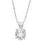 Jewelili 10K White Gold 6.5MM Round Cubic Zirconia Solitaire Pendant
with Rope Chain