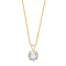 Jewelili 10K Yellow Gold 8mm Round Cubic Zirconia Solitaire Pendant with
Rope Chain