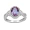 Created Alexandrite and Created White Sapphire Sterling Silver Ring 2.7 CTW