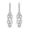 White Diamond Sterling Silver Dangling Earrings 0.25 CTW