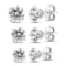 Jewelili 10K White Gold 3MM, 4MM and 5MM Cubic Zirconia 3 Single Stud
Earrings Box Set