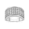 Jewelili Sterling Silver 1/10 ctw Round White Diamond Ring