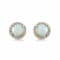 10K Yellow Gold 5 MM Round Lab Created Opal and Round Created White
Sapphire Stud Earrings