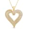 White Diamond 10K  Yellow Gold Heart Pendant 0.50 CTW