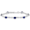 Blue Sapphire and Created White Sapphire Sterling Silver Bracelet 8.55 CTW