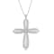 Jewelili Created Opal and Cubic Zirconia Sterling Silver Cross Pendant
with Rolo Chain