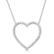 Jewelili Sterling Silver 1/5 Ctw White Diamond Heart Necklace,18"
Rolo Chain