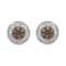 White and Champagne Diamond Rose Gold Over Sterling Silver Stud Earrings 0.25CTW