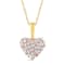Jewelili 10K Yellow Gold  Peach Crystal Heart Pendant with 14K Gold
Filled Chain
