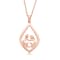 Jewelili 14K Rose Gold Over Sterling Silver Parent and 2 Children Family Pendant