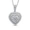 White Diamond Sterling Silver Heart Pendant 0.33 CTW