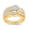Jewelili Yellow Gold over Sterling Silver 1/2 ctw White Round and
Baguette Diamond Ring