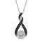Jewelili 1/10 ctw Black and White Round Diamond Sterling Silver Twisted
Pendant With Chain