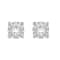 Jewelili 10K White Gold 1/4ctw Miracle Plated White Round Diamond Stud Earrings