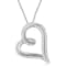 Jewelili Sterling Silver 1/2 Ctw White Diamond Heart Shape Pendant,
18" Rolo Chain