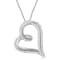 Jewelili Sterling Silver 1/2 Ctw White Diamond Heart Shape Pendant,
18" Rolo Chain