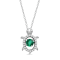 Jewelili Sterling Silver Green Quartz Triplet and Created White Sapphire
Whimsical Turtle Pendant
