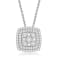 Jewelili Sterling Silver 1/2 Ctw White Diamond Miracle Plated Square
Shape Pendant, 18" Rolo Chain