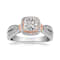 Jewelili Rose Gold over Sterling Silver 1/3 ctw Round White Diamond Ring