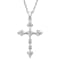 Jewelili 10K White Gold 1/4 Ctw White Round Diamond Cross Pendant,
18" Rope Chain